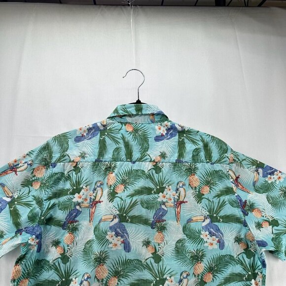 Molokai Surf Co. Shirt Mens Size M Tropical Button Down Camp Cotton Green - Picture 8 of 11